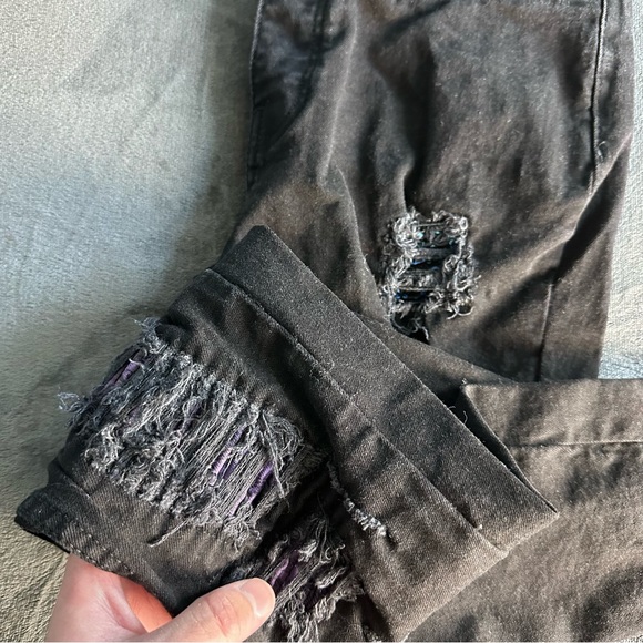 BooHoo Man © Rainbow Gradient Print Black Denim Jeans - Picture 3 of 5